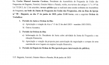 Edital 17 de junho de 2025 - Sessão Ordinária da Assembleia de Freguesia